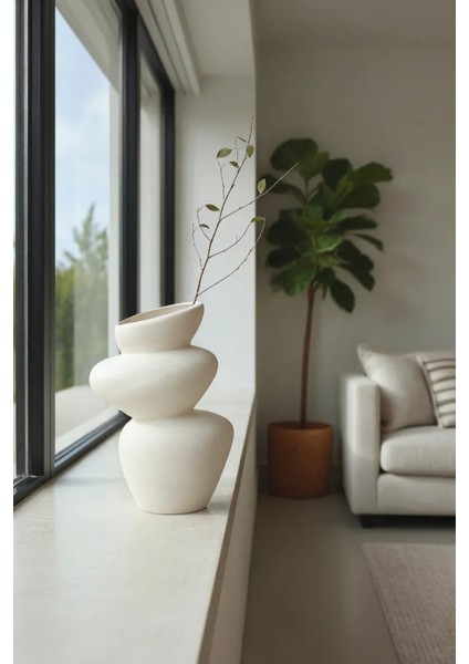 Skara Dalga Formlu Seramik Vazo (18X26 Cm) fiyatları