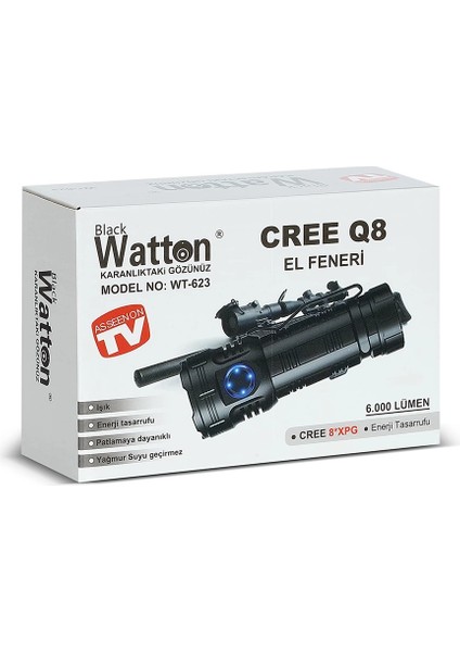 Cree Q8- Xpg 8+1 LED Şarjlı El Feneri WT-623 fırsatları