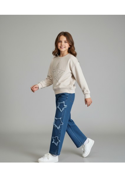 Badili Taş Işlemeli Yıldız Detaylı Kız Çocuk Takım