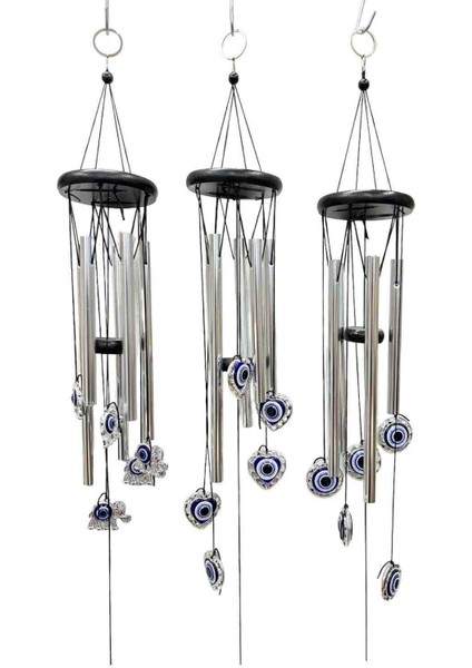 Nazar Boncuklu Metal Rüzgar Çanı Deprem Zili Koruyucu Enerji, Şans Getiren Feng Shui Dekoratif Ev & Bahçe Aksesuarı fırsatları