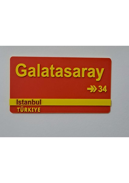 Galatasaray Tasarımlı Duvar Süsü,plastik,24 cm