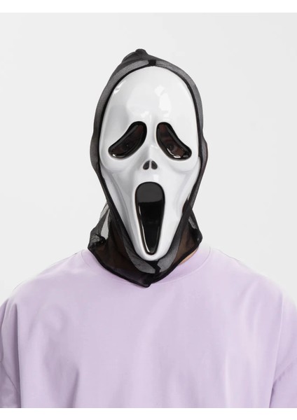 Kapşonlu Çığlık Maskesi Scream Maskesi - Hayalet Maskesi 33X21 cm fiyatları