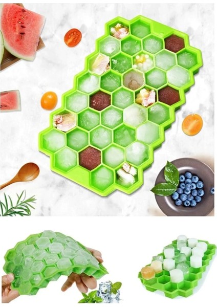 37 Bölmeli Silikon Petek Buz Kalıbı Buzluk