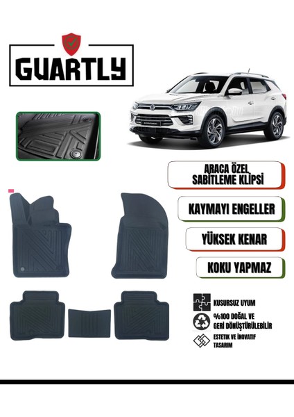 Ssangyong Korando 2020 ve Sonrası Için Araca Özelpremium 4d Havuzlu Paspas Takımı