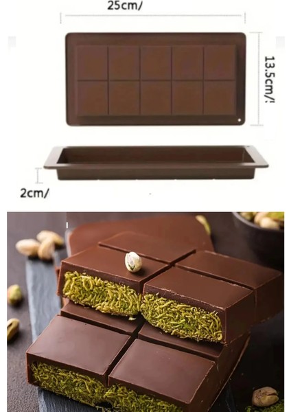 Meşhur Dubai Çikolatası Kalıbı Silikon - Büyük Tablet Çikolata Mum Kek Kalıbı Pasta Kalıbı fırsatları