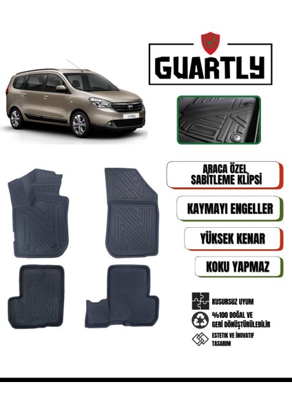 Dacia Lodgy 2012 Sonrası Araca Özel Premium 4d Havuzlu Paspas Takımı