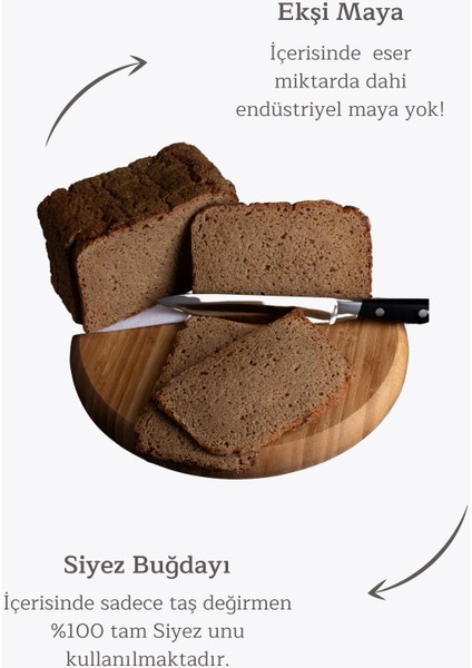 %100 Siyez Ekşi Mayalı Ekmekler 3'lü Seçim 3X500GR (Tahıllı-Sade-Cevizli) fırsatları