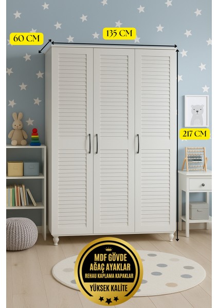 Pera 3 Kapaklı Çekmeceli MDF Dolap | REHAU Kaplama Panjur Kapaklar | Ağaç Ayaklar | Yüksek Kaliteli ve Uzun Ömürlü Dolap fırsatları