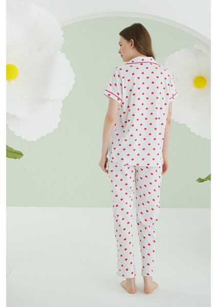 Ekru Kalpli Önden Düğmeli Pijama Takımı modelleri