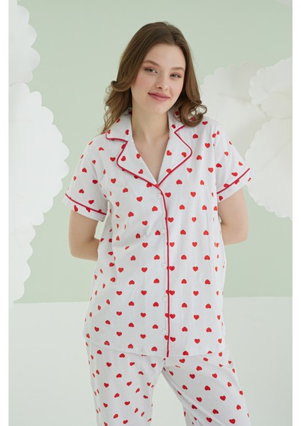 Ekru Kalpli Önden Düğmeli Pijama Takımı fırsatları