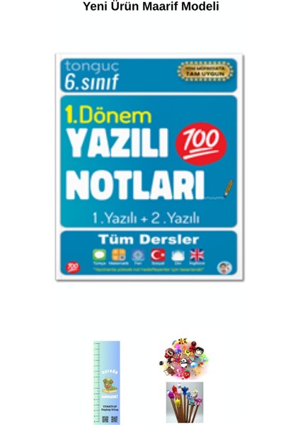 Tonguç 6. Sınıf Yazılı Notları 1. Dönem 1 ve 2. Yazılı Yeni Ürün (Tırtıl A.+Kalem B.) 2026 Maarif M.