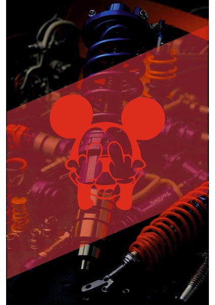 Mickey Sticker 15X15CM Yazı Jdm Araba-Moto-Laptop Cam Etiket Hologram Sticker Etiket