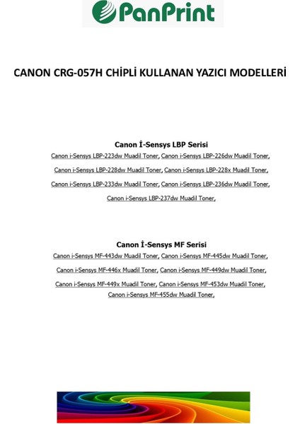 Canon I-Sensys MF-445DW Muadil Toner (Chipli) Yüksek Kapasiteli 10000 Sf. fiyatları