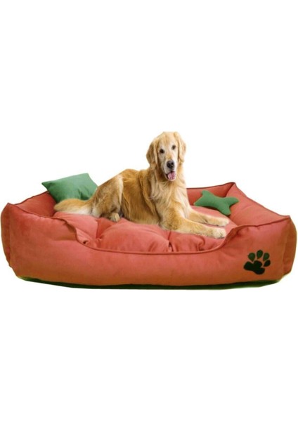 Yumuşak ve Geniş Turuncu Evcil Hayvan Yatağı, Yıkanabilir ve Yüksek Kaliteli Kumaşlı