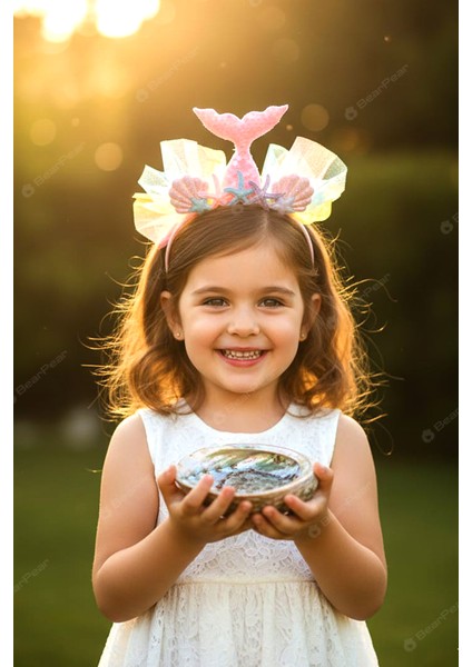 Mermaid Konseptli Deniz Kızı Kız Çocuk Taç Kutlama Parti Tacı Pembe fiyatları