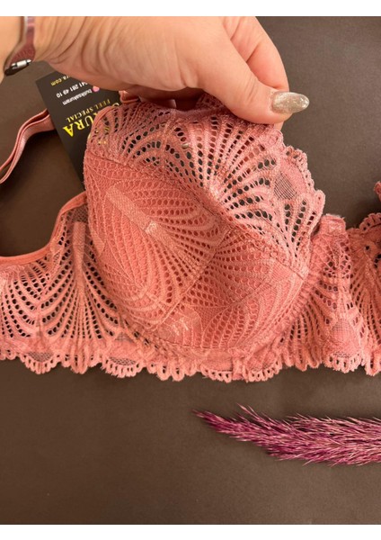 Pembe Dantelli Büyük Beden Sütyen (Big Size) indirimleri