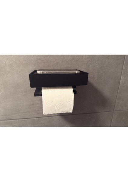 Telefon Raflı Siyah Tuvalet Kağıdı Tutucu – Duvar Tipi Banyo Aksesuarı fiyatları