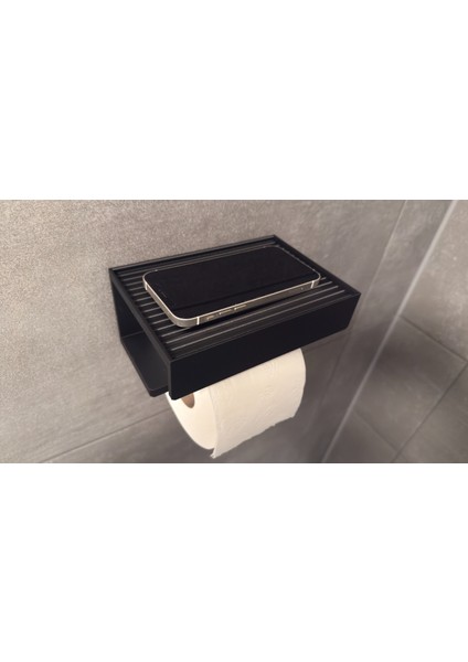 Telefon Raflı Siyah Tuvalet Kağıdı Tutucu – Duvar Tipi Banyo Aksesuarı modelleri