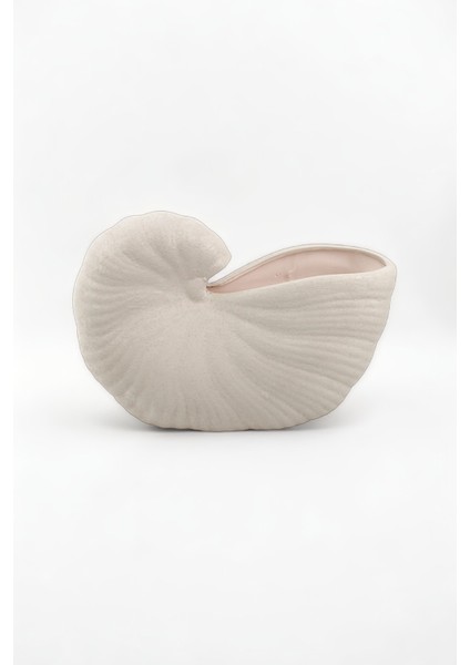 Salyangoz Seramik Bej Dekoratif Vazo (27X18 Cm) fırsatları