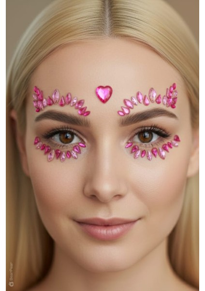 Fuşya Kendinden Yapışkanlı Kristal Yüz Makyaj Aksesuarı Face Gems fiyatları