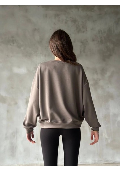 Monsi Modal Yumuşak Dokulu Kumaş Bisiklet Yaka Oversize Sweatshirt- fiyatları