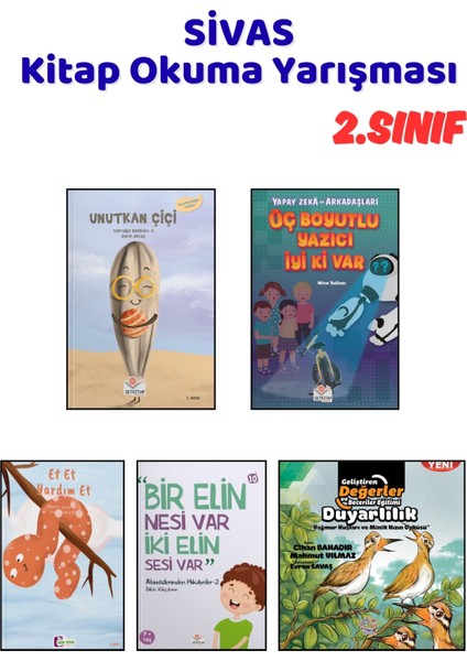 Sivas Kitap Okuma Yarışması 2.sınıf Kitapları, 5 Kitap Set, 2.sınıf Masal Öykü
