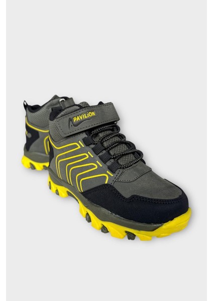 Çocuk Cırtlı Bağcık Detaylı Su ve Soğuk Geçirmez Bot Haki - Sarı fiyatları