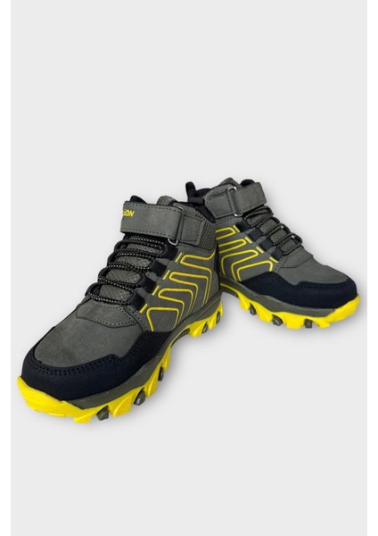 Çocuk Cırtlı Bağcık Detaylı Su ve Soğuk Geçirmez Bot Haki - Sarı fırsatları