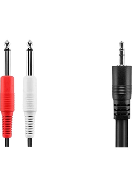 5 Metre-3.5mm 1/8" Trs - 2 x 6.35MM 1/4" Ts Mono Y Ayırıcı Kablo 5 mt 3.5 mm Stereo Mono Erkek Kablo fiyatları