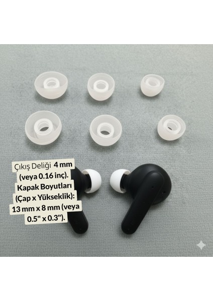 Yumuşak Silikon Kulaklık Uçları 6 Adet ( 2x Küçük - 2x Orta - 2x Büyük ) Kulaklık Pamuğu