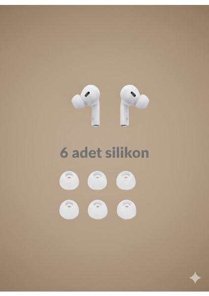 Yumuşak Silikon Kulaklık Uçları 6 Adet ( 2x Küçük - 2x Orta - 2x Büyük ) Kulaklık Pamuğu modelleri
