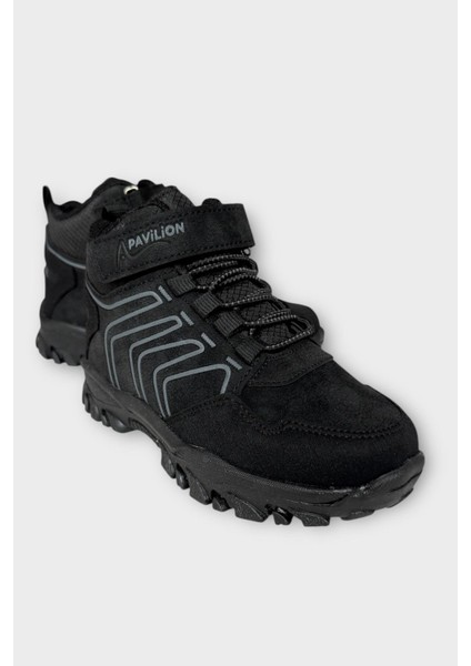 Çocuk Cırtlı Bağcık Detaylı Su ve Soğuk Geçirmez Bot Siyah - Füme fiyatları