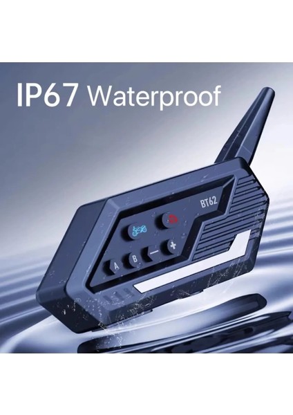 BT62 Motosiklet Kask Kulaklığı Bluetooth Intercom 2 Intercom Bağlantılı