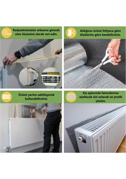 Petek Arkası Isı Yalıtım Levhası 100X50 cm 5 mm Kalınlık Kalorifer Radyatör Arkası Folyo Izolasyon Malzemesi modelleri