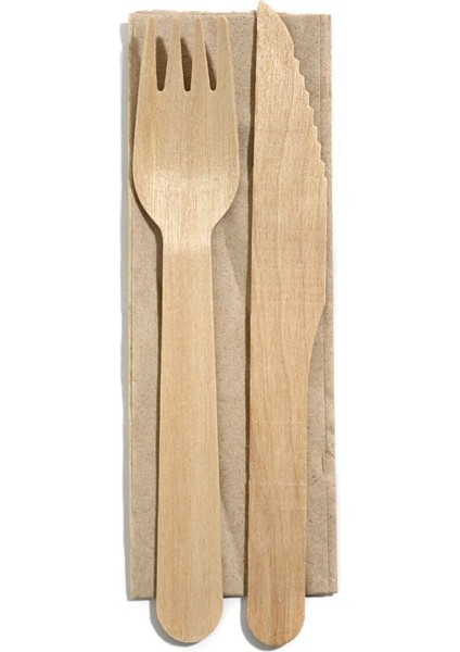 Ahşap Cutlery Set Çatal-Bıçak-Kraft Peçete 250 Adet fiyatları