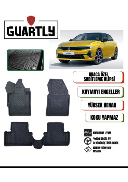 Opel Astra L Kasa 2022 ve Sonrası Uyumlu Araca Özel Premium 4d Havuzlu Paspas Takımı