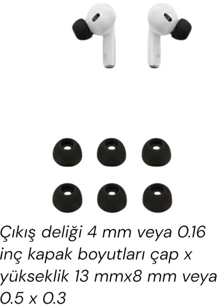 Yumuşak Silikon Kulaklık Uçları 6 Adet ( 2x Küçük - 2x Orta - 2x Büyük ) Kulaklık Pamuğu