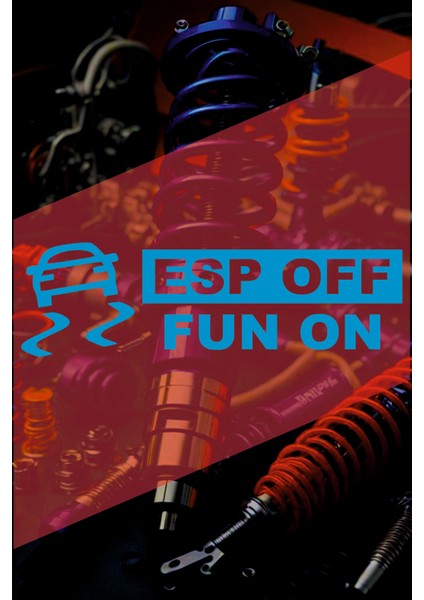Esp Off Fun On Sticker 6X20CM Yazı Jdm Araba-Moto-Laptop Cam Etiket Hologram Sticker Etiket