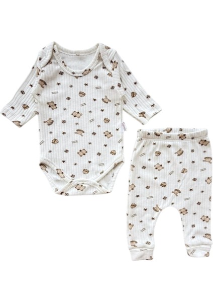 Raporlu Minik Tavşan Bodyli 2li Takım 1 Ay,2 Ay,3 Ay,6 Ay,9 Ay Uni