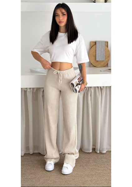 Akordiyon Fitilli Bol Paça Pantolon fırsatları