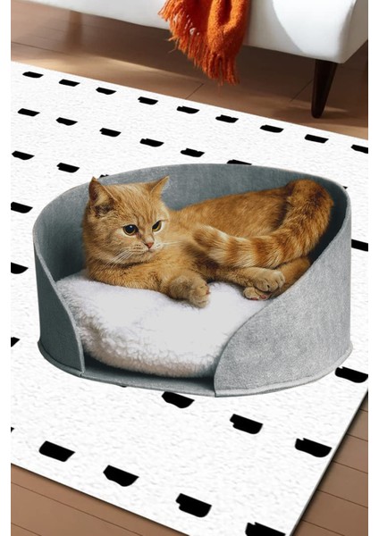 Yuvarlak Peluş Kedi Yatağı, Rahat ve Şık Evcil Hayvan Konforu Sağlar. fırsatları