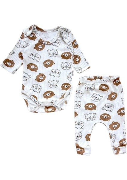 Raporlu Benekli Ayı Bodyli 2li Takım 1 Ay,2 Ay,3 Ay,6 Ay,9 Ay Erkek