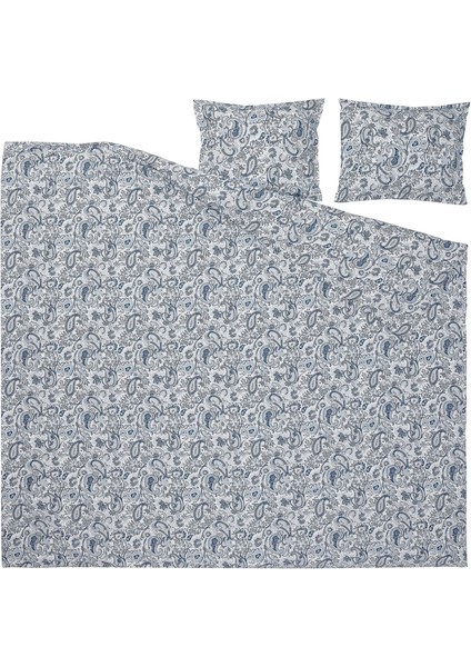 Rodgersıa Çift Kişilik Nevresim Seti Mavi-Beyaz 240 x 220 / 50 x 60 Cm