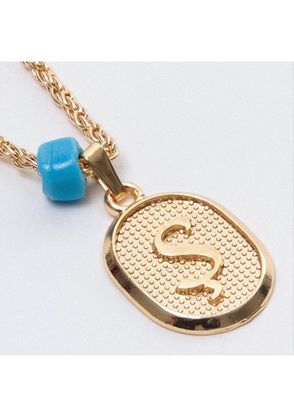 Zengezur Plastik Boncuklu Burgulu Harfli Kolye-Ş