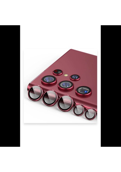 Samsung Galaxy S23 Ultra Valdez Metal Kamera Lens - Kırmızı