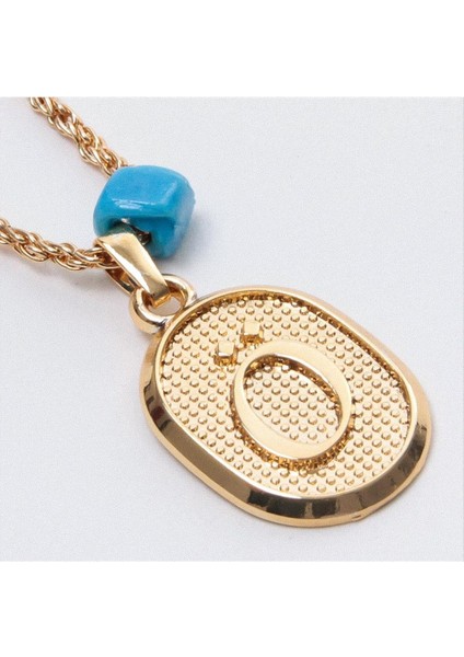 Zengezur Plastik Boncuklu Burgulu Harfli Kolye-Ö