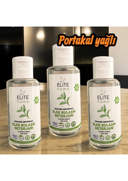 Organik ve Vegan Sertifikalı Elde Bulaşık Deterjanı 50 Ml*3 Adet Portakal Yağlı