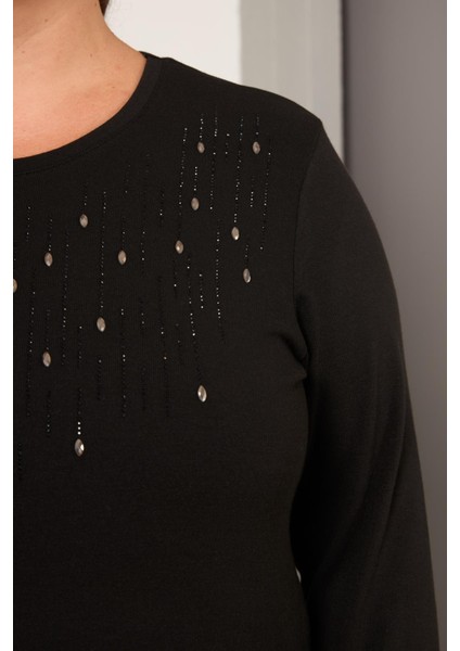 Büyük Beden Önü Taş Detay Bluz fiyatları