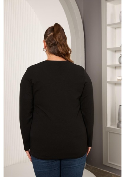 Büyük Beden Önü Taş Detay Bluz fırsatları