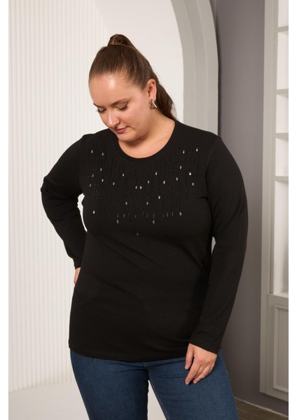 Büyük Beden Önü Taş Detay Bluz indirimleri